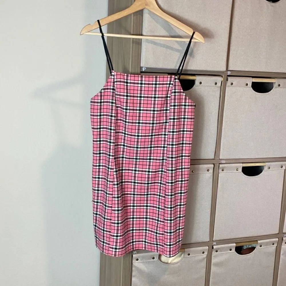 UO pink plaid mini